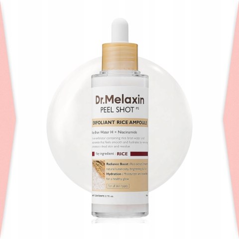 Dr.Melaxin | Peel Shot Exfoliating White Rice Ampoule | Delikatny Peeling Ryżowy Blask i Gładka Cera - 80ml