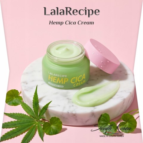 LalaRecipe | Hemp Cica Cream | Koreański Krem Łagodzący do Twarzy - 50ml