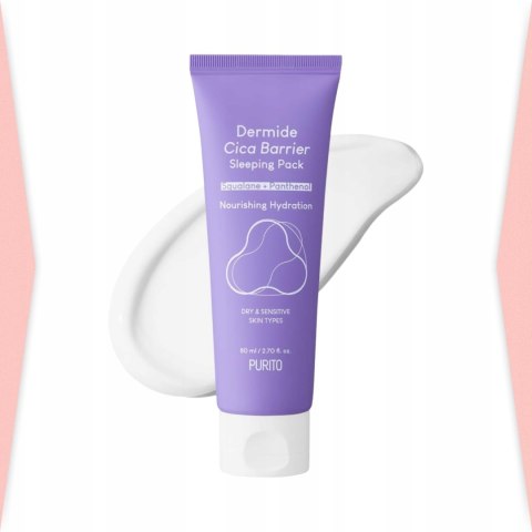 Purito | Dermide Cica Barrier Sleeping Pack | Koreańska Maska do Twarzy na Noc Regenerująca - 80ml