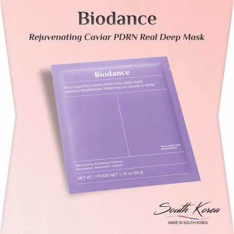 Biodance | Rejuvenating Caviar PDRN Real Deep Mask | Koreańska Maska do Twarzy na Zmarszczki - 1szt