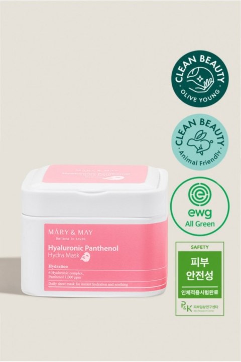 Mary&May | Hyaluronic Panthenol Hydra Mask | Koreańska Maska do Twarzy Nawilżająca - 30szt