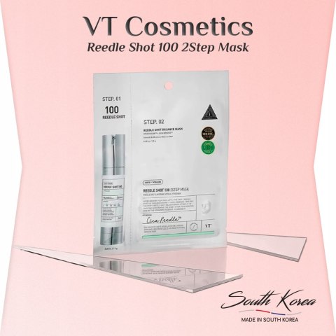 VT Cosmetics | Reedle Shot 100 2Step Mask | Maska w Płachcie Booster Mikroigłowy 2-Step Lifting - 1,5g+25g