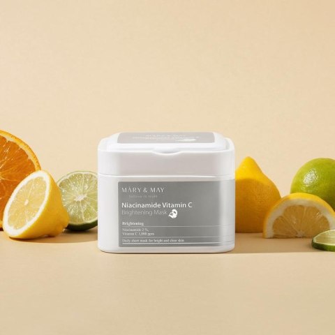 Mary&May | Niacinamide Vitamin C Brightening Mask | Maski w Płachcie Niacynamid Witaminą C - 30szt