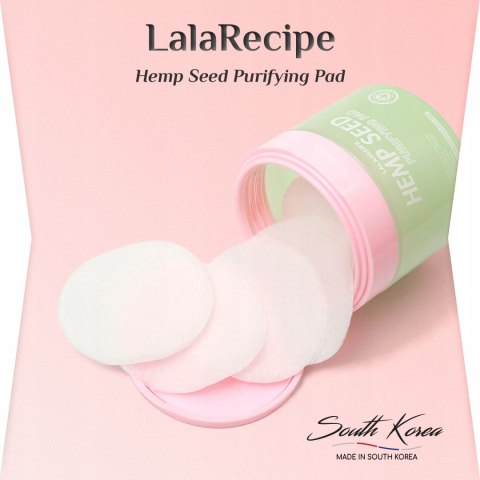 LalaRecipe | Hemp Seed Purifying Pad | Koreańskie Płatki Oczyszczające na Niedoskonałości - 70szt