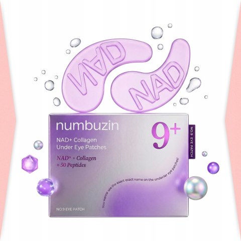 Numbuzin | No.9 NAD Collagen Under Eye Patches | Koreańskie Płatki pod Oczy Ujędrniające - 5 par