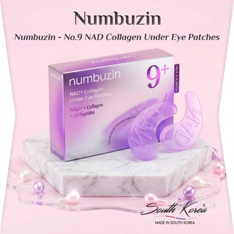 Numbuzin | No.9 NAD Collagen Under Eye Patches | Koreańskie Płatki pod Oczy Ujędrniające - 5 par