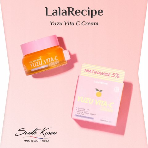 LalaRecipe | Yuzu Vita C Brightening Cream | Rozjaśniający Krem do Twarzy z Witaminą C - 50ml
