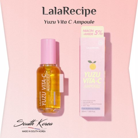 LalaRecipe | Yuzu Vita C Ampoule | Koreańskie Serum do Twarzy na Przebarwienia - 50ml