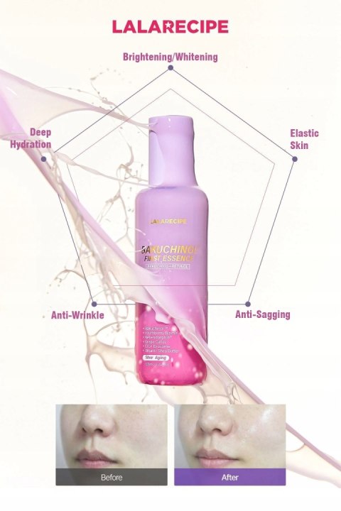 LalaRecipe | Bakuchinol First Essence | Koreańska Esencja Przeciwzmarszczkowa do Twarzy - 155ml