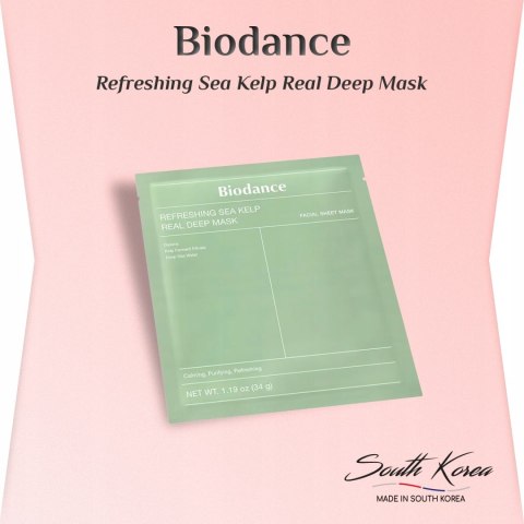 Biodance | Refreshing Sea Kelp Real Deep Mask | Koreańska Maska Odświeżająco-Nawilżająca - 1 szt