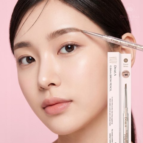 Dr Althea | Dear.A 0.9mm Brow Pencil | Precyzyjna Koreańska Kredka do Brwi - 02 Peanut Brown