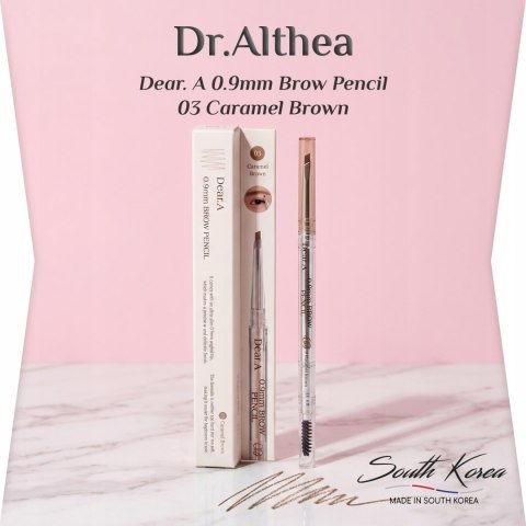 Dr Althea | Dear.A 0.9mm Brow Pencil | Precyzyjna Koreańska Kredka do Brwi - 03 Caramel Brown