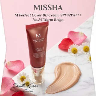 Missha | M Perfect Cover BB Cream SPF42 | Koreański Kryjący Krem BB - 25 Warm Beige 50ml