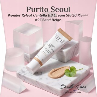 Purito Seoul | Wonder Releaf Centella BB Cream SPF30 PA+++ (#27 Sand Beige) | Koreański Krem BB do Twarzy - 30ml