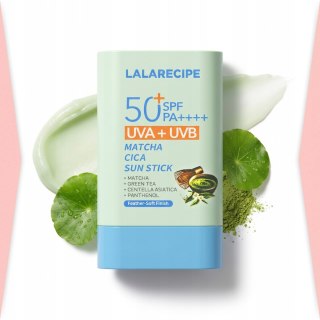 LalaRecipe | Matcha Cica Sun Stick SPF50+ | Koreański Sztyft Przeciwsłoneczny do Twarzy - 20g