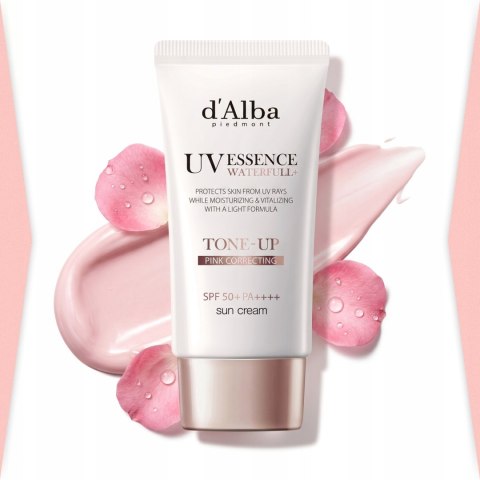 d'Alba | Waterfull Tone Up Pink Sun Cream | Koreański Krem Przeciwsłoneczny SPF50+ Tonujący - 50ml