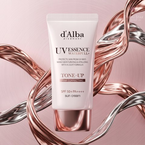 d'Alba | Waterfull Tone Up Pink Sun Cream | Koreański Krem Przeciwsłoneczny SPF50+ Tonujący - 50ml