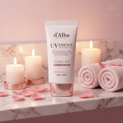d'Alba | Waterfull Tone Up Pink Sun Cream | Koreański Krem Przeciwsłoneczny SPF50+ Tonujący - 50ml
