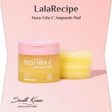 LalaRecipe | Yuzu Vita C Ampoule Pad | Koreańskie Płatki Rozjaśniające do Twarzy - 150ml
