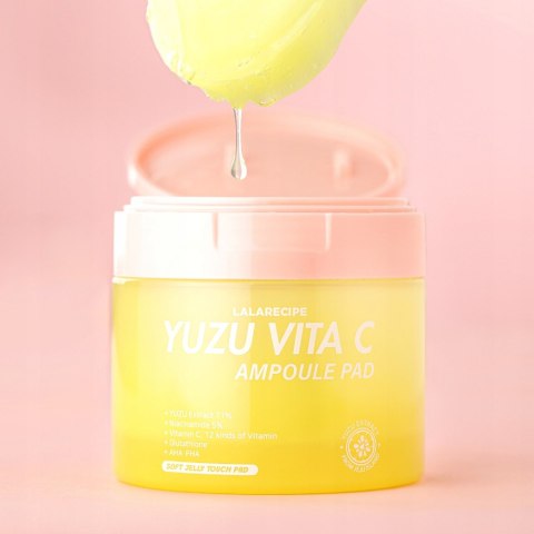 LalaRecipe | Yuzu Vita C Ampoule Pad | Koreańskie Płatki Rozjaśniające do Twarzy - 150ml