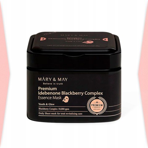 Mary&May | Idebenone Blackberry Complex Mask | Koreańskie Maski w Płachcie Ujędrniające - 20szt