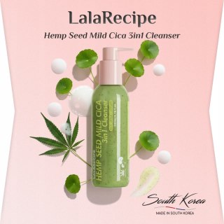 LalaRecipe | Hemp Seed Mild Cica 3in1 Cleanser | Żel Oczyszczający do Twarzy 3w1 z Cica - 200ml