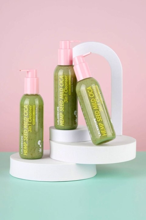 LalaRecipe | Hemp Seed Mild Cica 3in1 Cleanser | Żel Oczyszczający do Twarzy 3w1 z Cica - 200ml