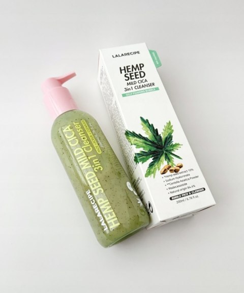 LalaRecipe | Hemp Seed Mild Cica 3in1 Cleanser | Żel Oczyszczający do Twarzy 3w1 z Cica - 200ml