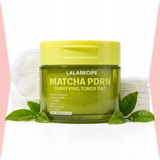 LalaRecipe | Matcha PDRN Purifying Toner Pad | Koreańskie Płatki Tonizujące do Twarzy Oczyszczające - 70szt