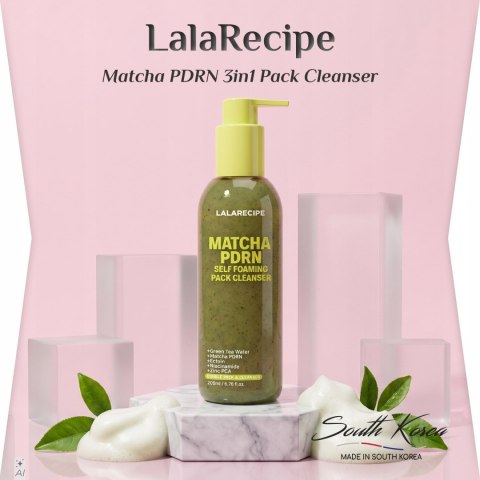 LalaRecipe | Matcha PDRN 3in1 Pack Cleanser | Koreańska Pianka Oczyszczająca do Twarzy - 200ml